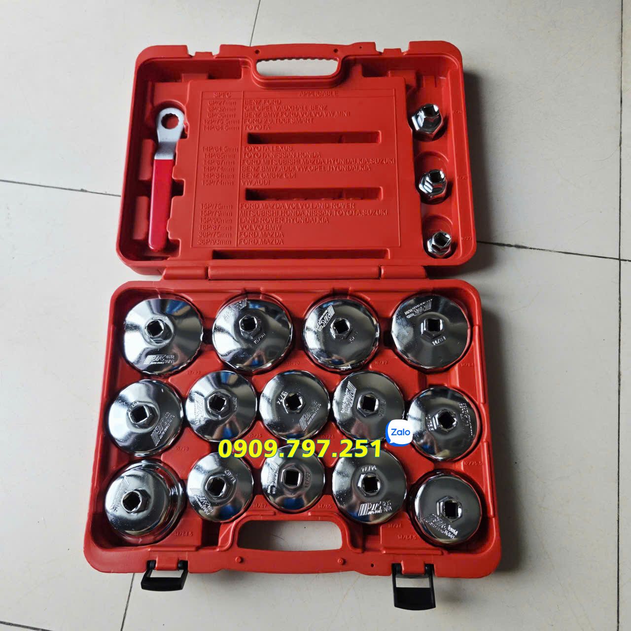 Bộ vam cảo mở lọc nhớt xe ô tô 18 chi tiết JTC 4572