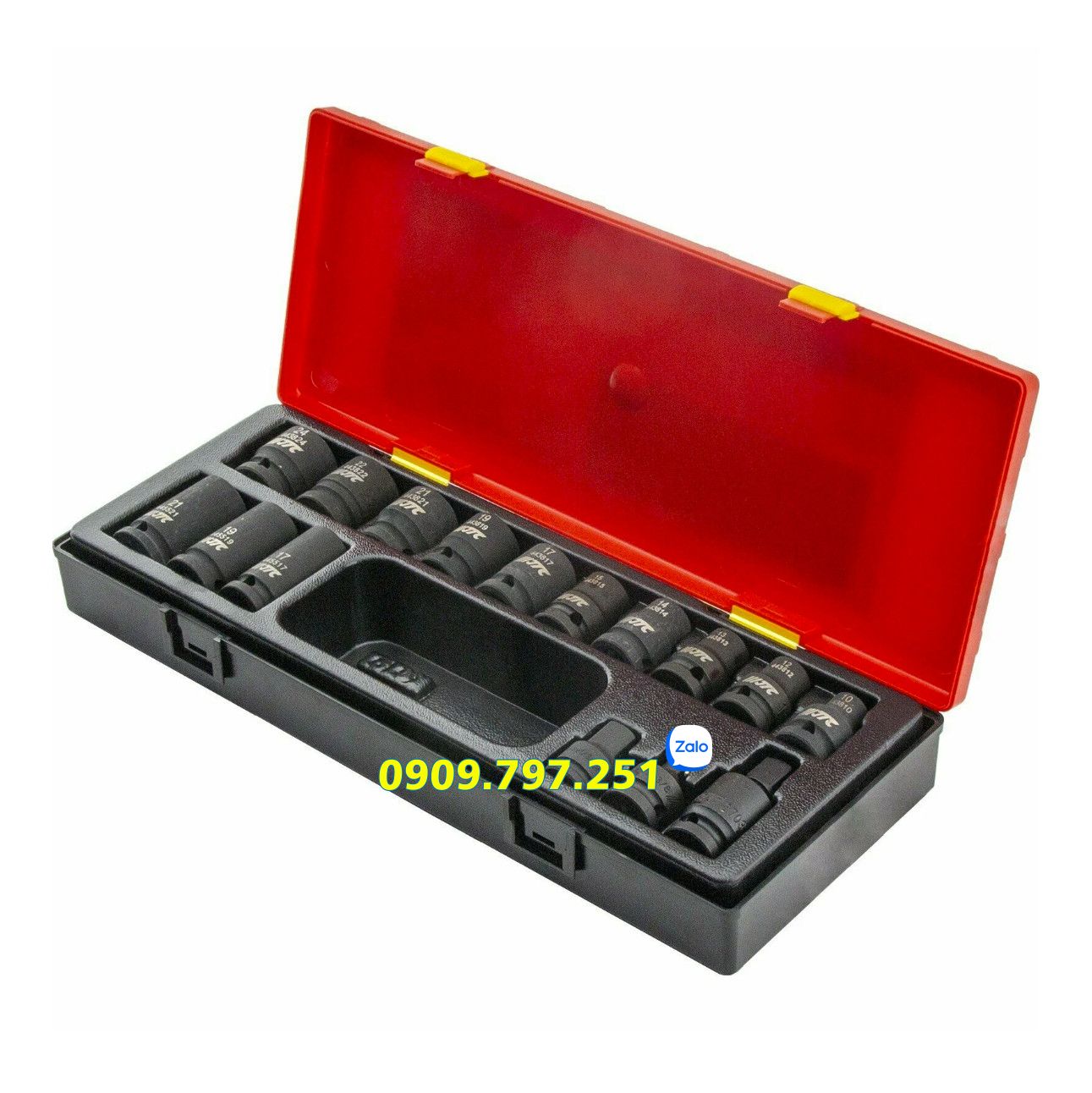 Bộ đầu tuýp đen 6 cạnh 1/2 inch loại ngắn 10-24mm JTC K4161
