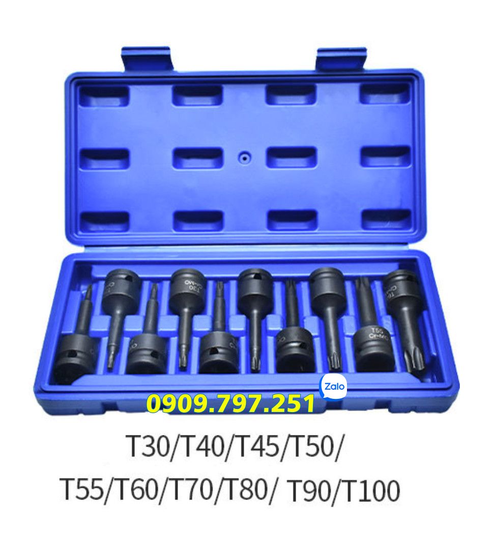 Bộ tuýp đầu lục giác sao T30 T40 T45 T50 T55 T60 T70 T80 T90 T100