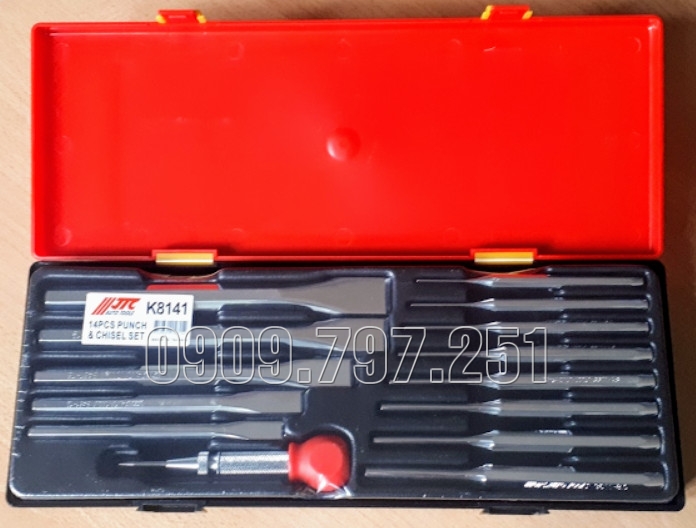 JTC-K8141 Bộ đục dep và đục chốt tròn 14 chi tiết hãng JTC Đài Loan