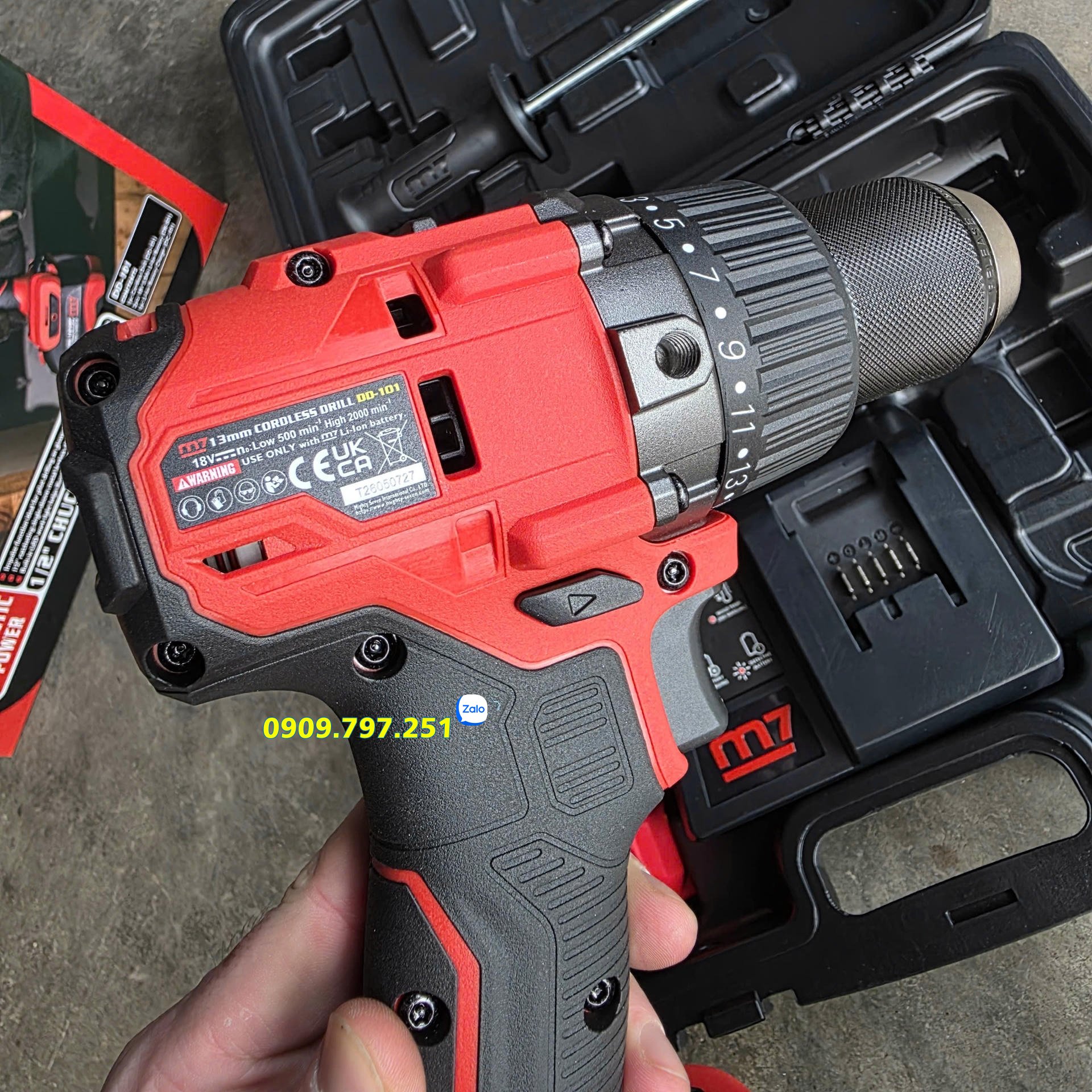 Bộ máy khoan pin 18V Model DD-101V hãng M7 Đài Loan Bộ máy khoan pin 18V Model DD-101V hãng M7 Đài Loan
