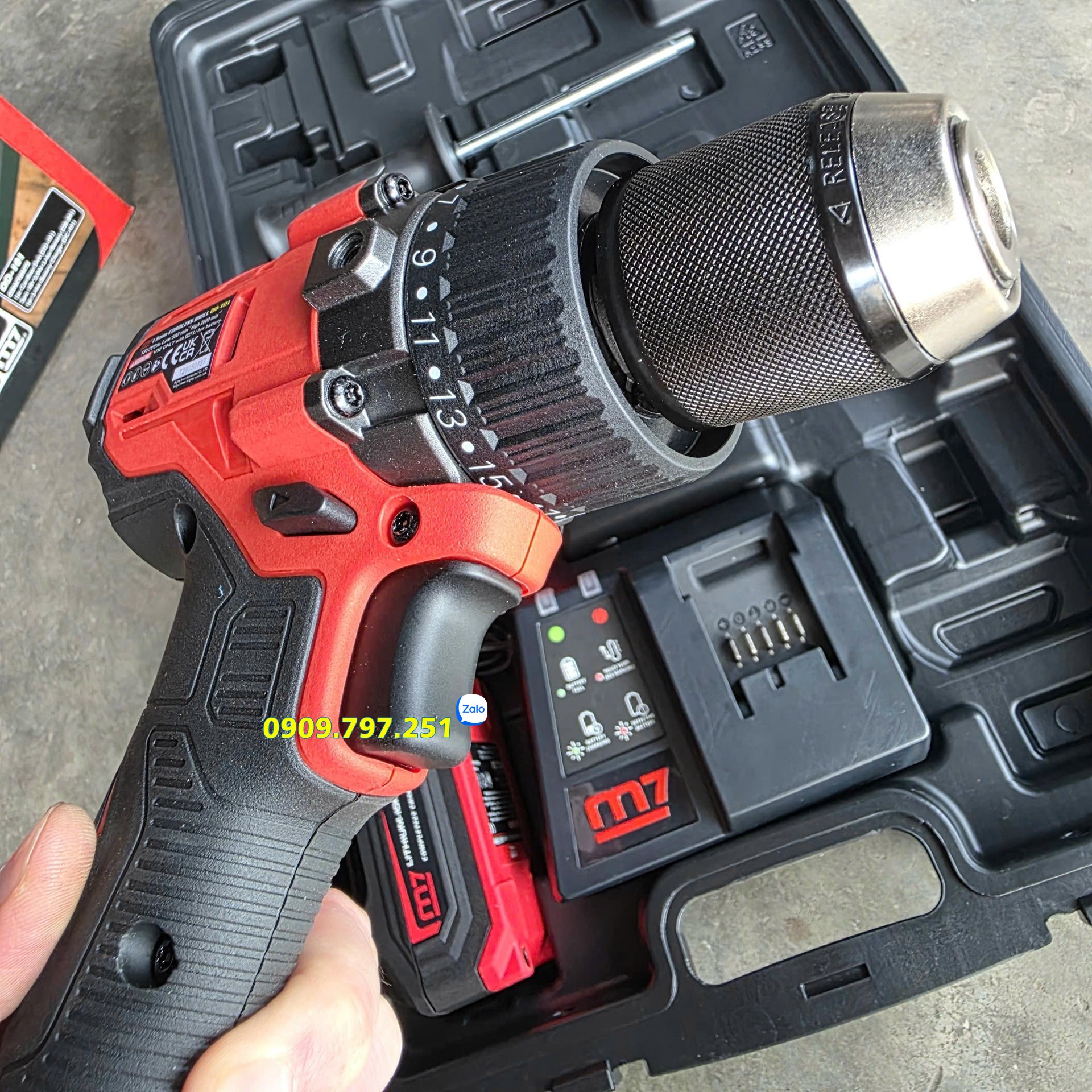 Bộ máy khoan pin 18V Model DD-101V hãng M7 Đài Loan Bộ máy khoan pin 18V Model DD-101V hãng M7 Đài Loan