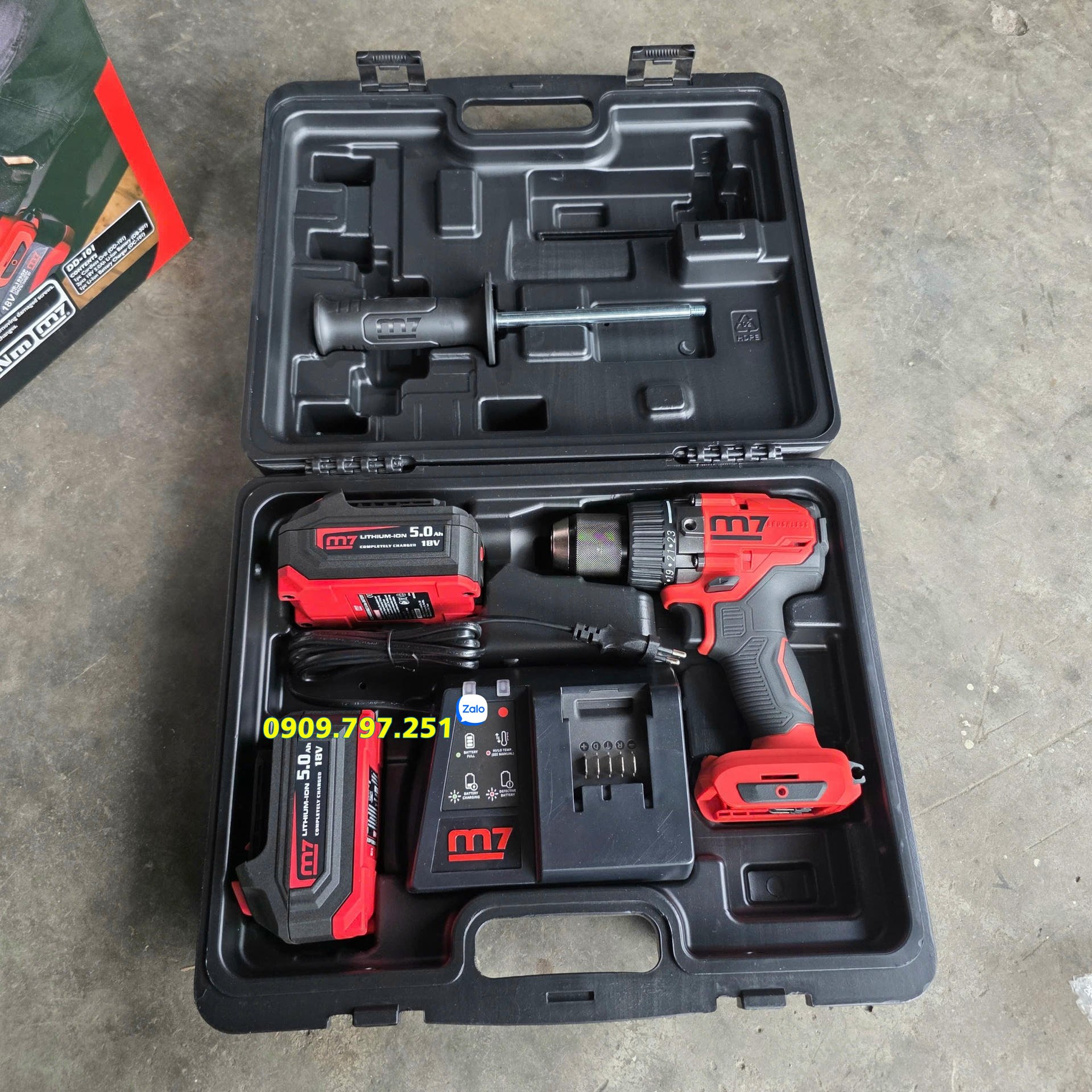 Bộ máy khoan pin 18V Model DD-101V hãng M7 Đài Loan Bộ máy khoan pin 18V Model DD-101V hãng M7 Đài Loan