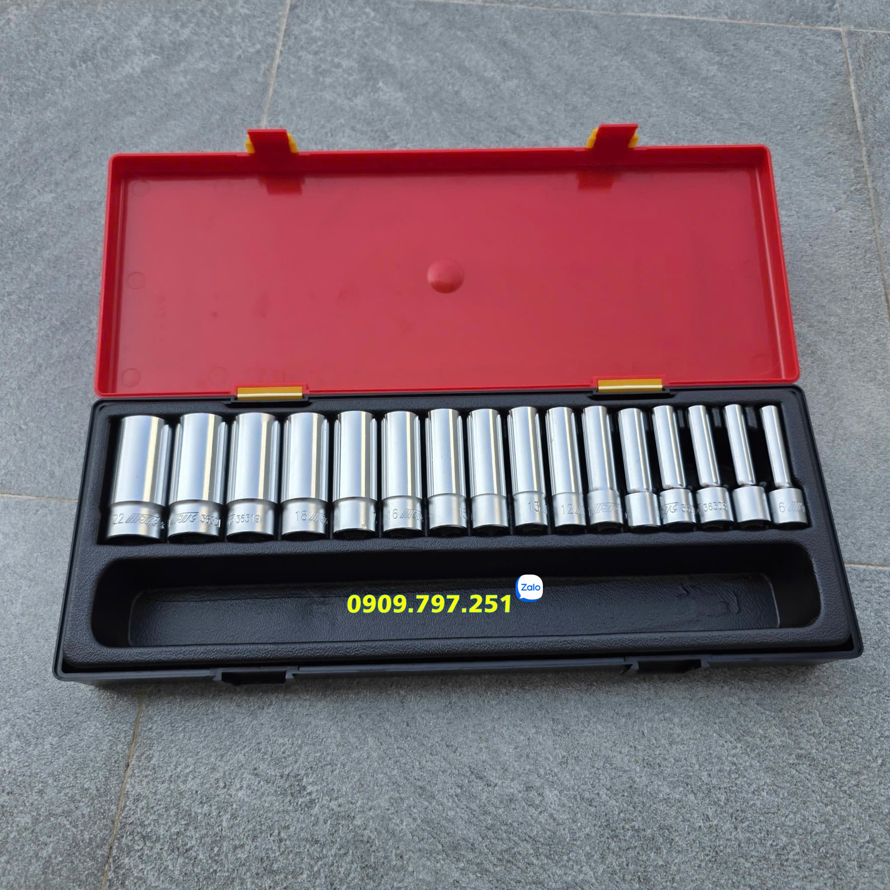 JTC K3161 Bộ tuýp dài 6 cạnh 3/8 inch 16 chi tiết