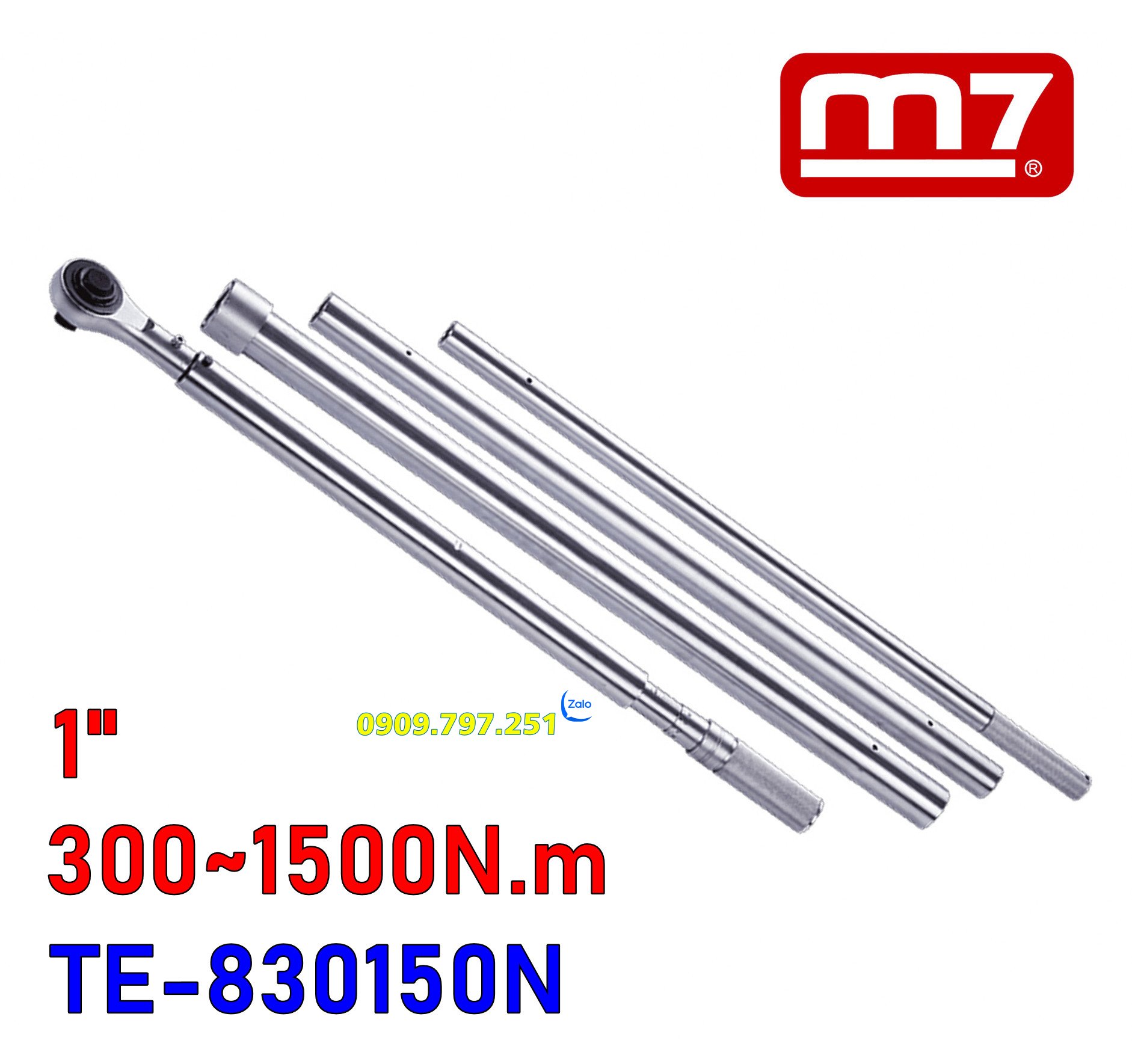Cần siết cân lực 1" 300-1500Nm Model TE-830150N hãng M7 Đài Loan