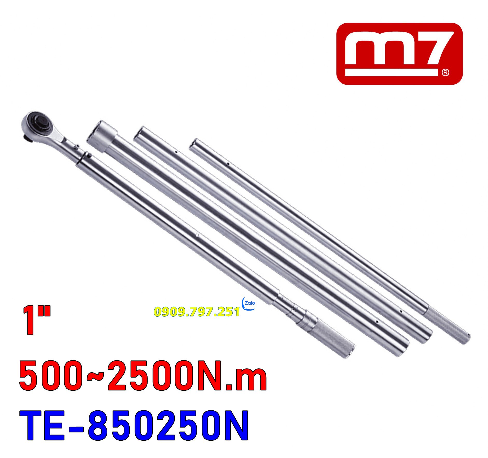 Cần siết cân lực 1" 500-2500Nm Model TE-850250N hãng M7 Đài Loan
