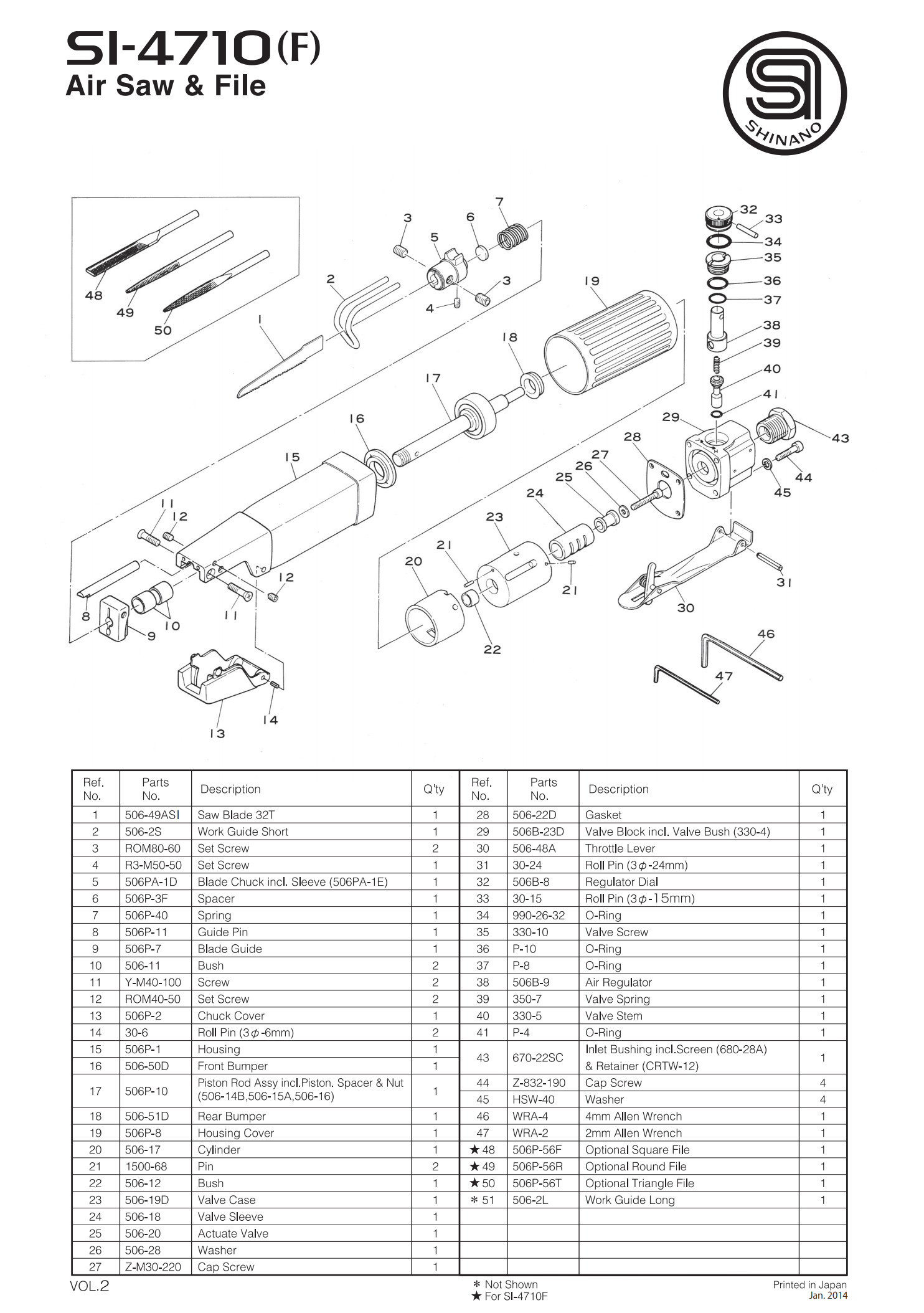 Mã phụ tùng cưa khí Shinano SI-4710