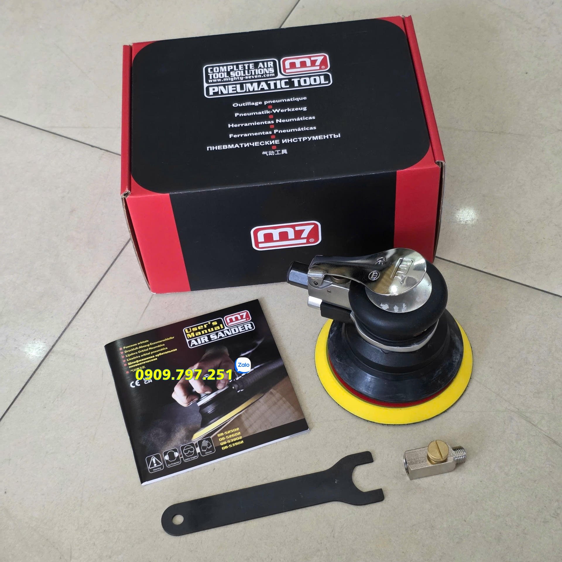 QB-52502 Máy chà nhám tròn 5 inch (125mm) dùng khí nén hãng M7 Đài Loan QB-52502 Máy chà nhám tròn 5 inch (125mm) dùng khí nén hãng M7 Đài Loan