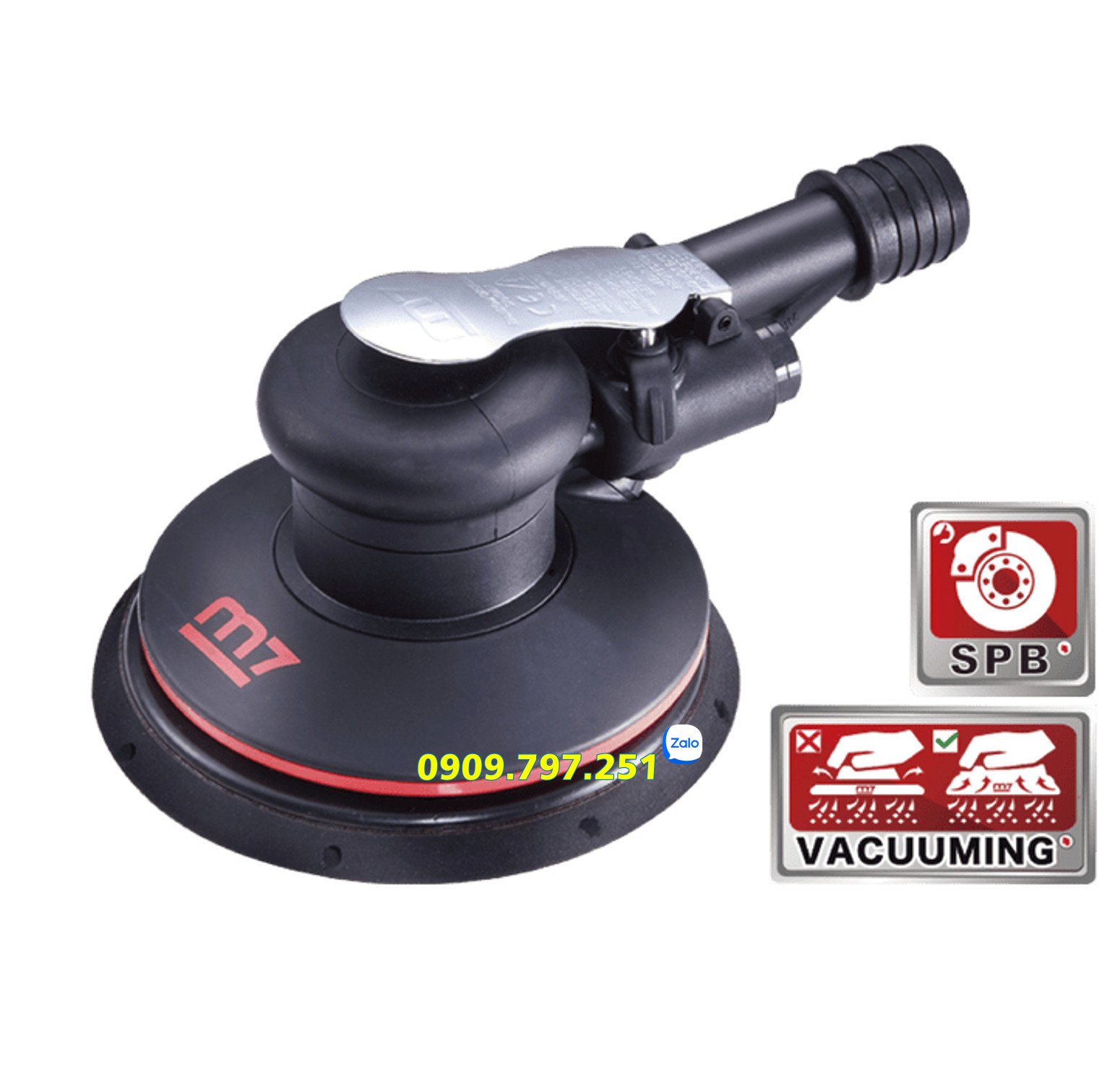 Máy chà nhám tròn 6 inch (150mm) dùng khí nén có hút bụi Model QB-51612 hãng M7 Đài Loan