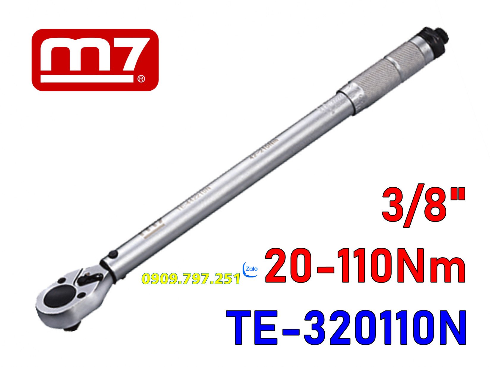 Cần siết cân lực 3/8" 20-110Nm Model TE-320110N hãng M7 Đài Loan