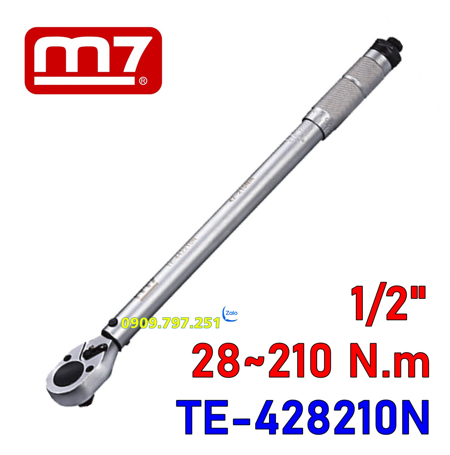 Cần siết cân lực 1/2" 28-210Nm Model TE-428210N hãng M7 Đài Loan