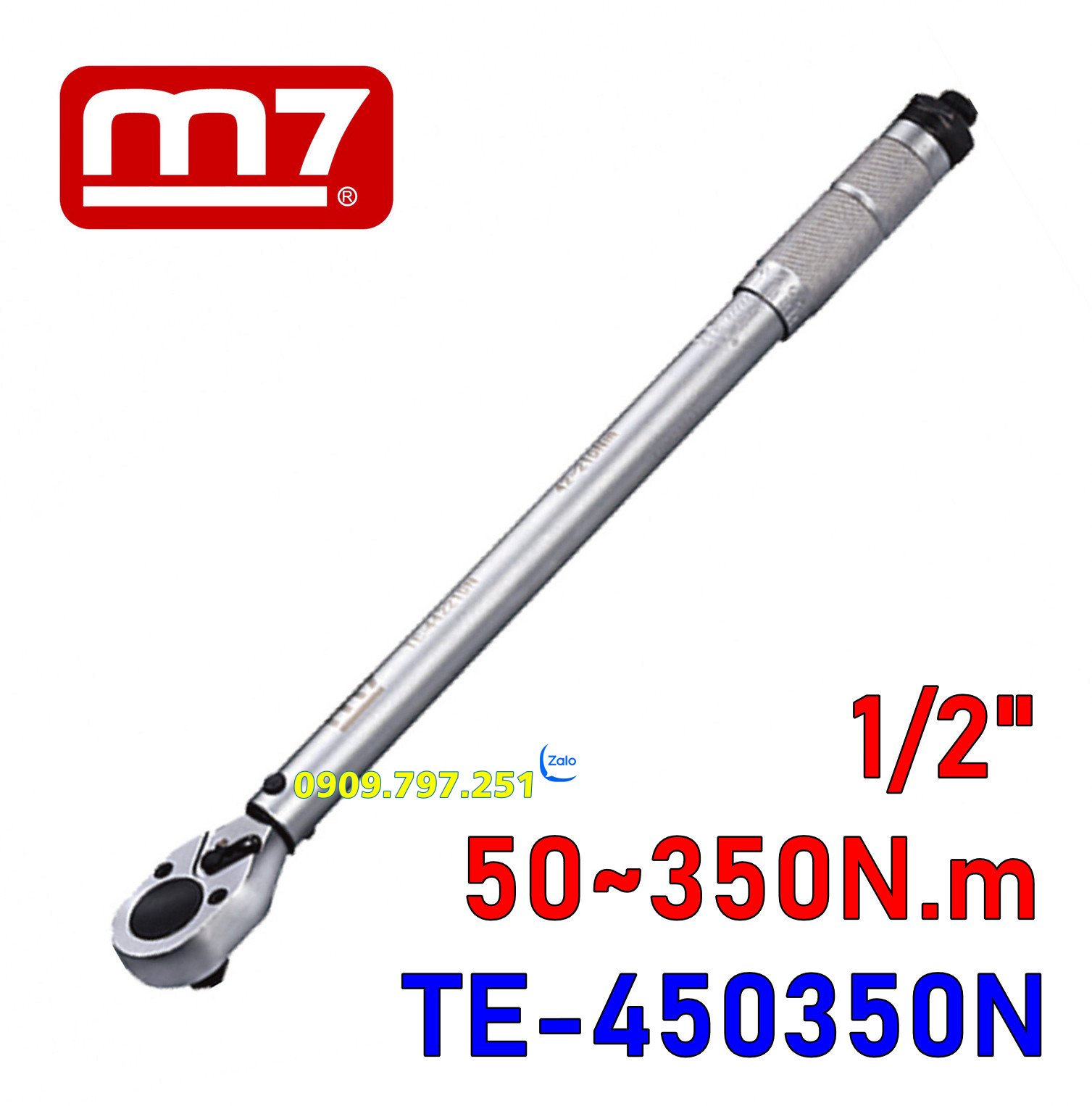 Cần siết cân lực 1/2" 50-350Nm Model TE-450350N hãng M7 Đài Loan